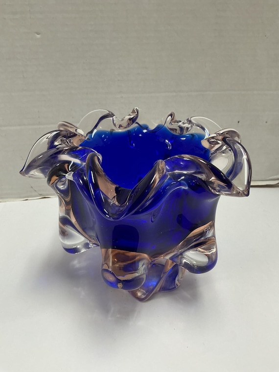 Art Glass Josef Hospodka Cobalt Bowl