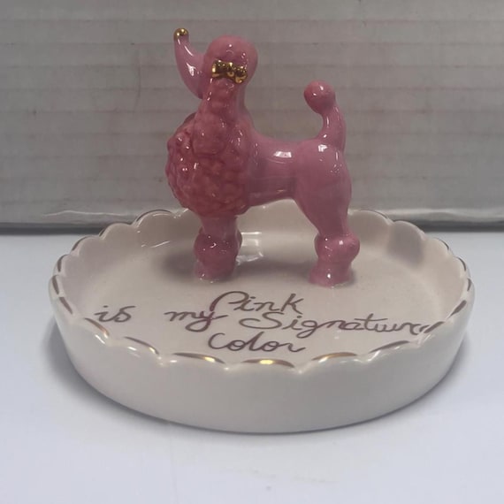 Pink Poodle Jewelry Tray Blue Sky