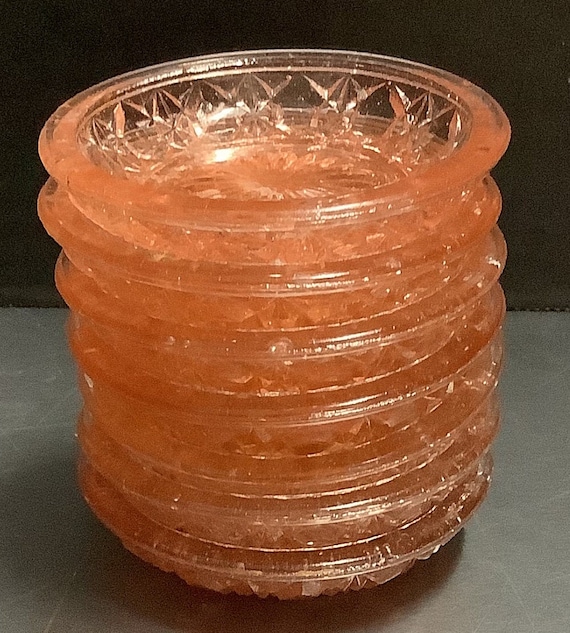 Pink Depression Glass butter dishes