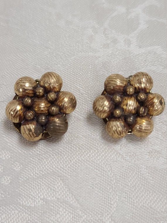 Clip On Gold colored ball earrings