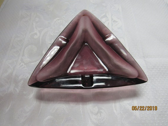 Mid Century purple ashtray