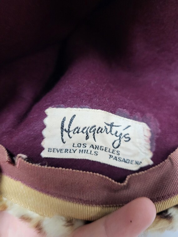 Leopard Print Rabbit Fur Hat - image 7