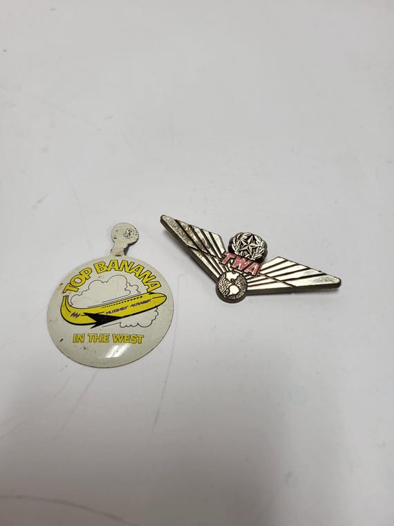 TWA Airline Pin Back Buttons