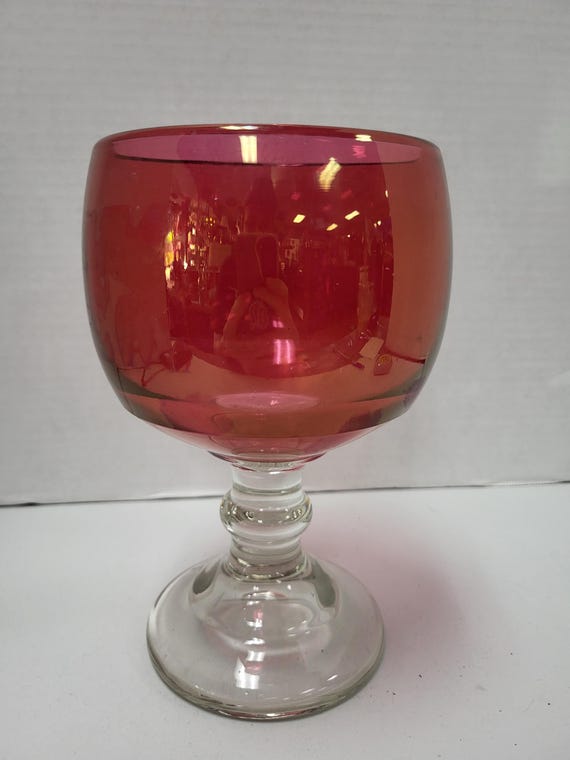 Large Cranberry Goblet