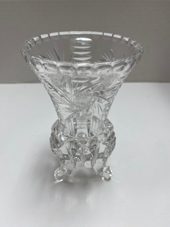 Lead Glass Etched Vase