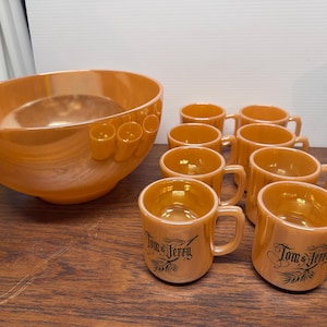 Lusterware Fire king punch bowl set
