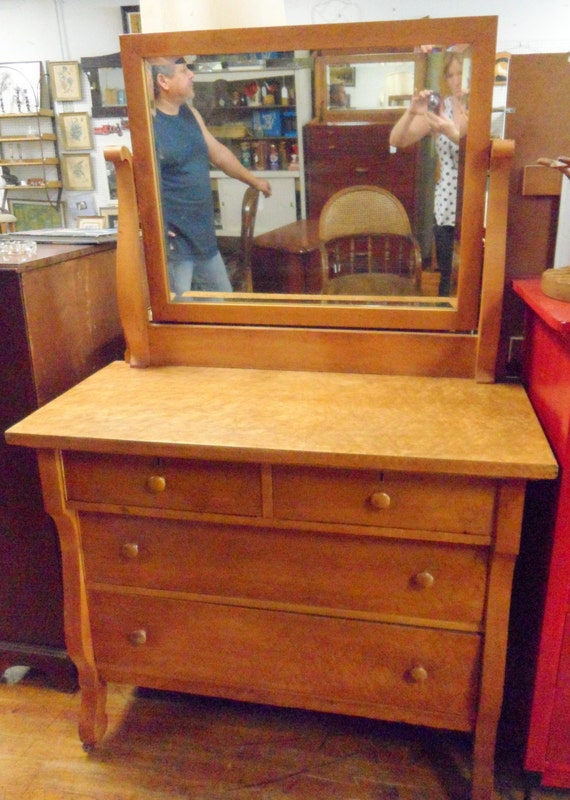 Items Similar To Beautiful Empire Birdseye Maple Dresser With