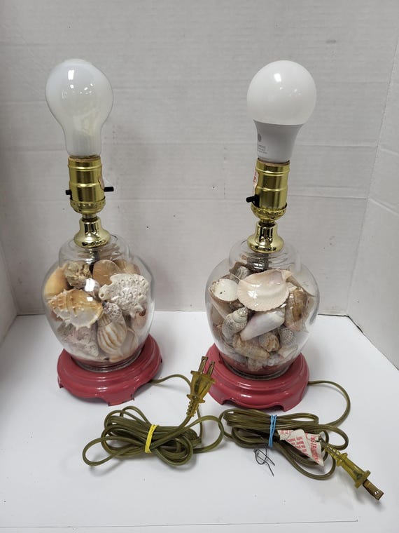Sea Shell Filled Clear Lamps