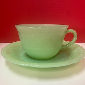 Fire King Jadeite Alice Cup and Saucer