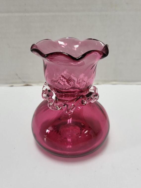 Cranberry Pilgrim Glass Vase