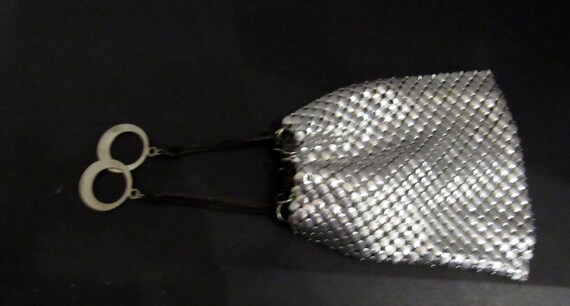 Small silver mesh drawstring purse
