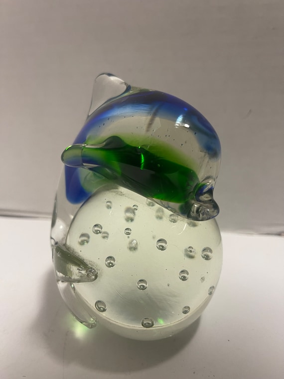 Glass Dolphin Paper Weight