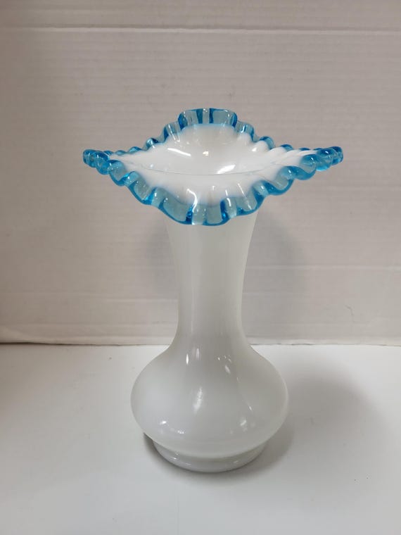 Fenton Aqua Crest Vase