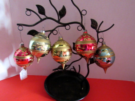 Five Vintage Christmas Ornaments