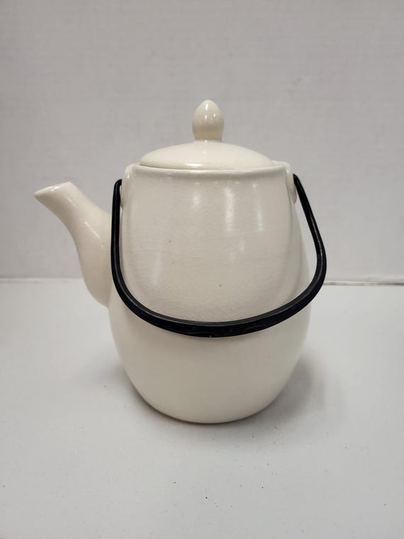 Small White Ceramic Teapot