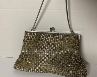 Art Deco Silver Beaded Evening Bag