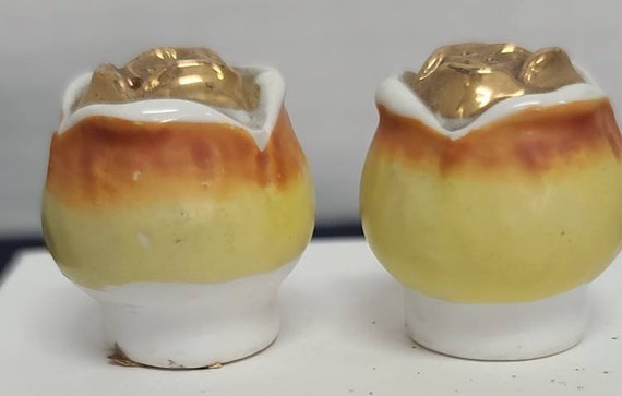 Yellow rose buds salt and pepper shakers