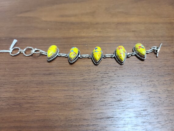 Mosiac jasper and silver bracelet