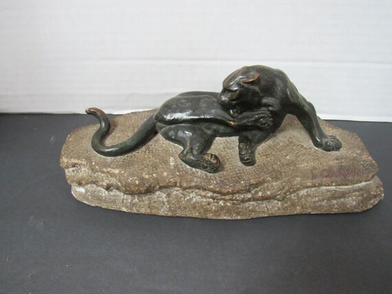 Bronze Lioness Sculpture Louis Carvin