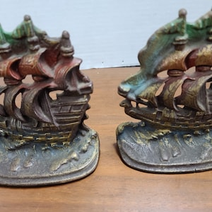 Brass ship bookends