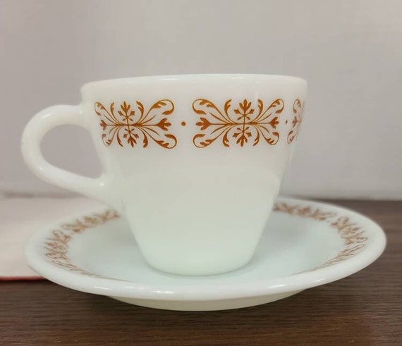 Pyrex Copper Filigree Cup and Saucer