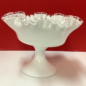 Fenton White Compote