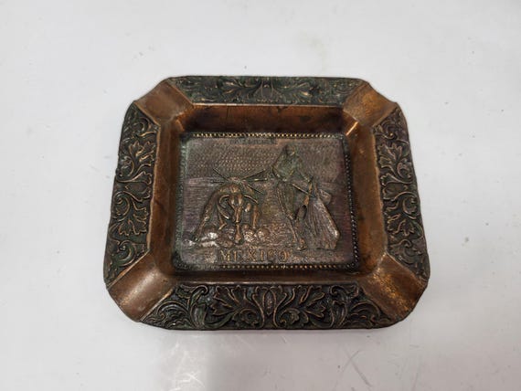Copper Bullfighting Ashtray