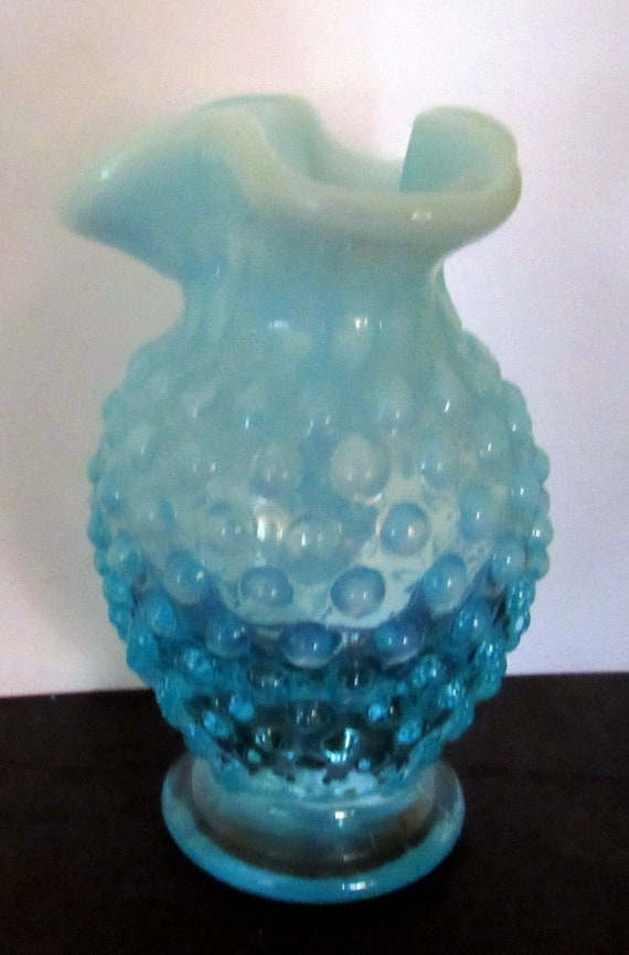 Fenton Blue Hobnail vase