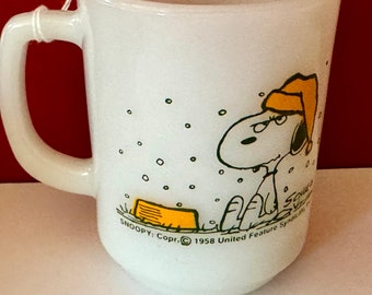 Vintage 1958 Snoopy “pedal Power” Mug by Fire-king / Anchor