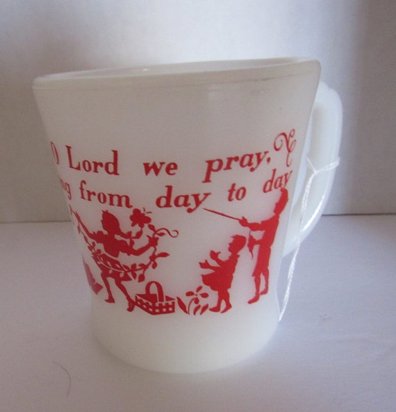 Fire King Prayer mug