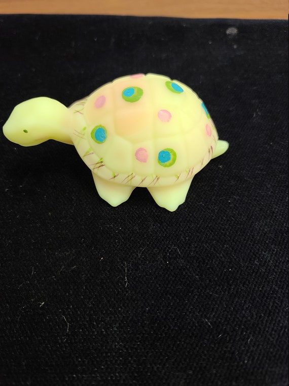 Fenton Burmese Turtle hand painted signed figurine signed