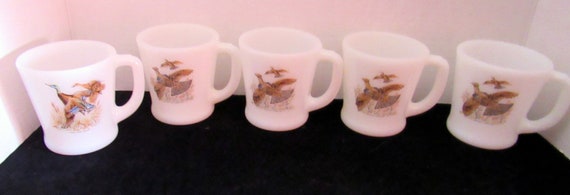 Fire King Mallard Duck Pheasant Mugs