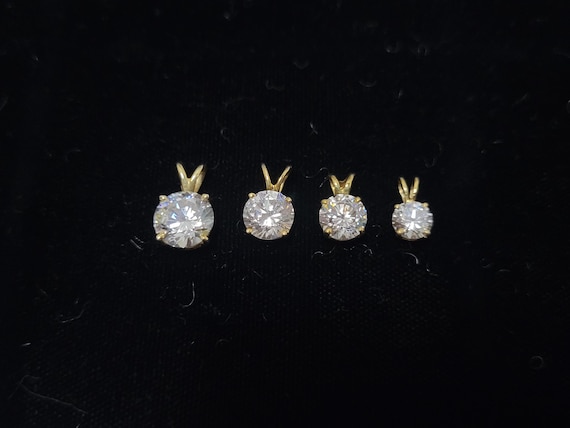 NOS Zirconia 14 k Gold Pendants