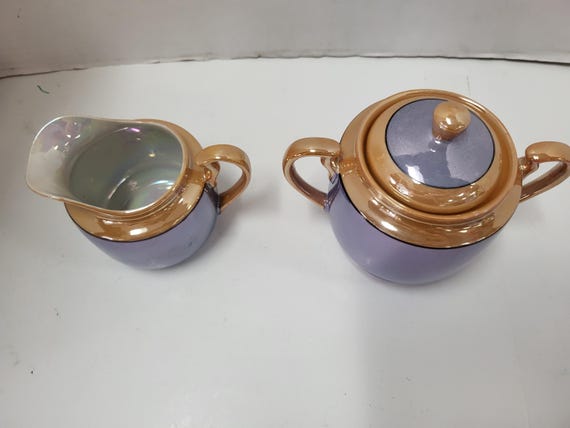 Lusterware Creamer & Sugar Bowl