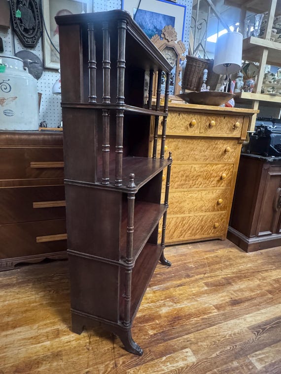 Mahogany curio etagere or book shelf