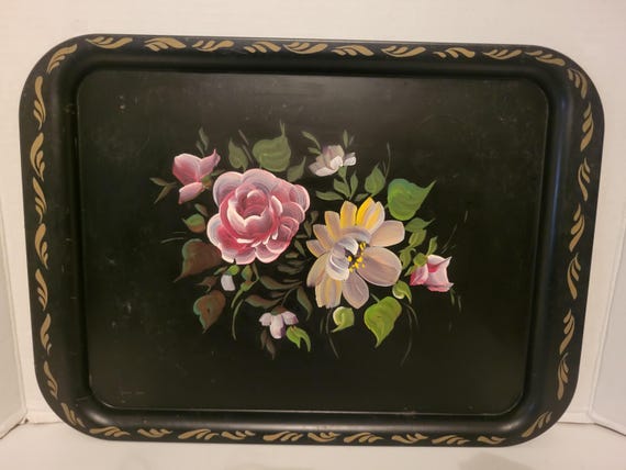 Hand Painted Metal Tray