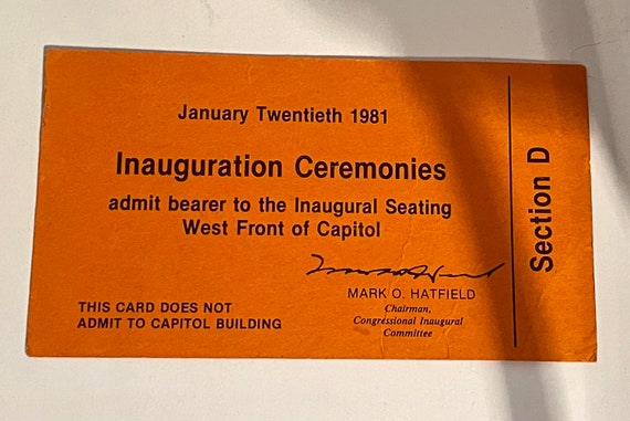 Inauguration Ceremonies Admission Ticket