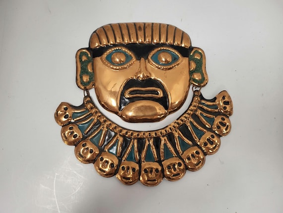 Inca God Copper Mask