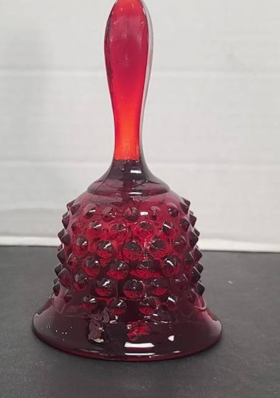 Fenton hobnail ruby glass bell