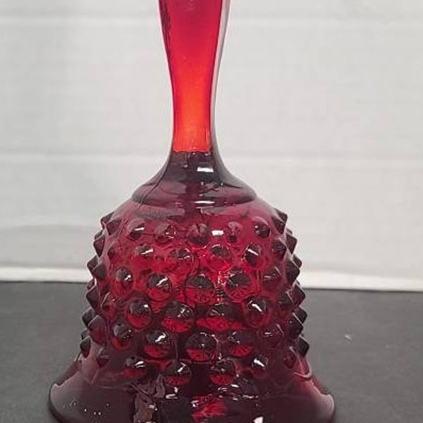 Fenton hobnail ruby glass bell