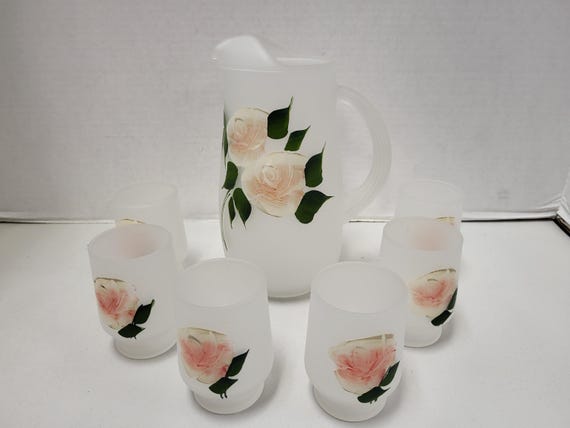 Satin Glass Juice Pitcher