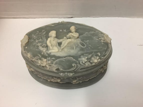 Rococo Incolay Stone Jewlery Box