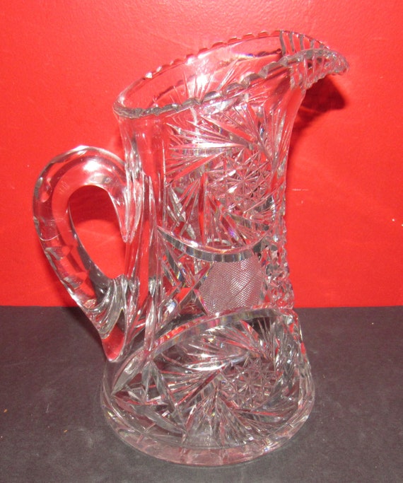 Pressed Glass Water Pitcher