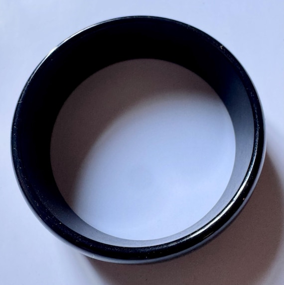 Black Bakelite thick bangle bracelet