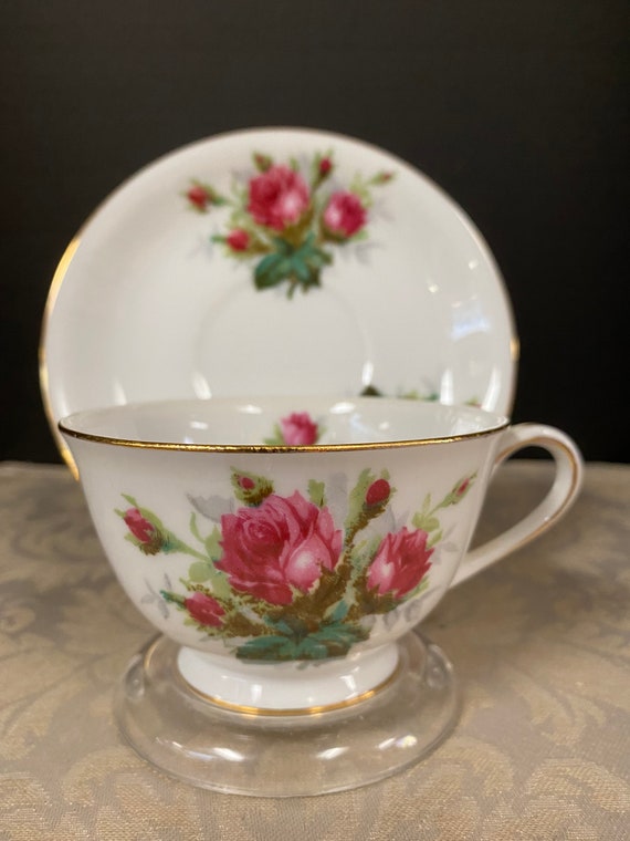 Sango China Pink Rose Teacup & Saucer