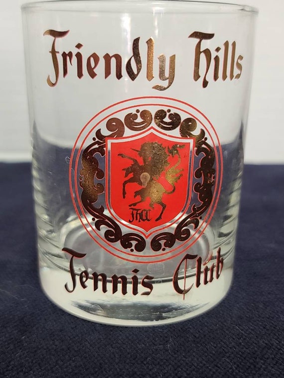 Freindly Hills tennis club drinking glass