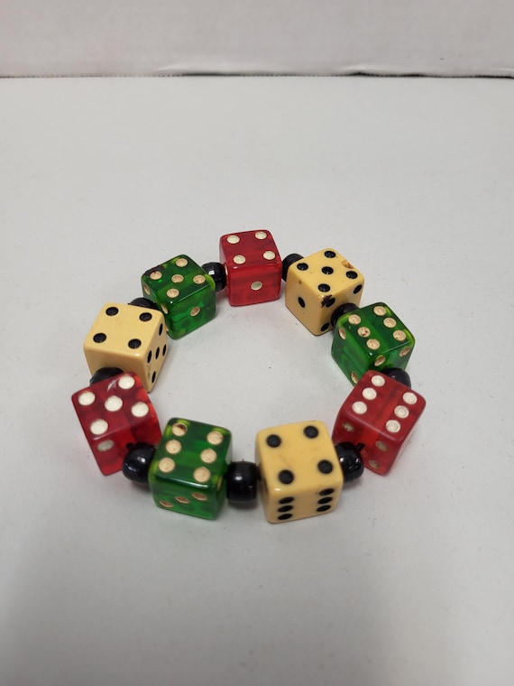 Lucite & Bakelite Dice Bracelet
