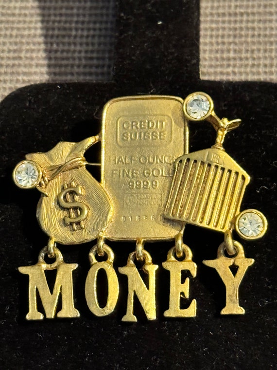 Money Themed Brooch