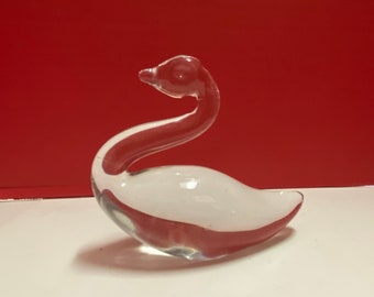 Hand Blown Glass Swan