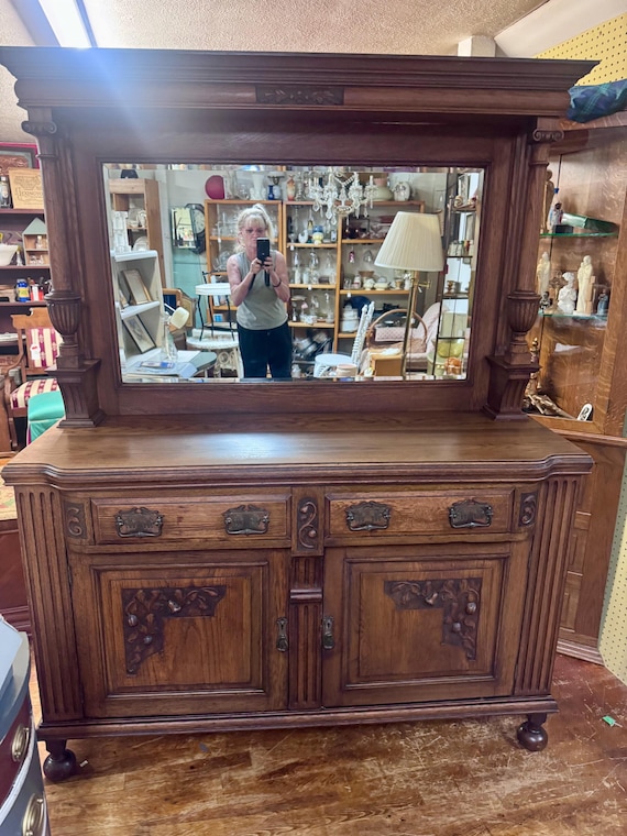Antique Sideboard with mirrored back